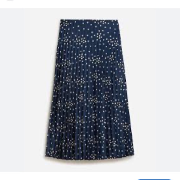 Pleated pull-on luster charmeuse midi skirt in tiny blooms print - Picture 2 of 6